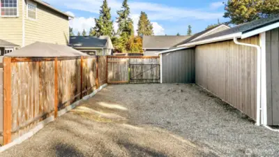 Close of picture of the extra parking spots next to the garage.