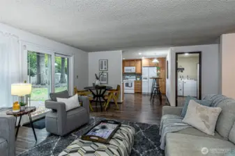From family room looking into the kitchen and laundry room