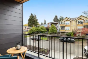 Step out onto your private balcony and enjoy the tranquility of this charming neighborhood. Perfect for morning coffee or evening relaxation, this space offers a seamless indoor-outdoor flow for any lifestyle. Photos of home with similar layout, finishes & fixtures.