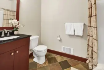 The full bath is just off the entryway.