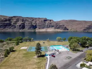 Another view of the community pool along the riverside