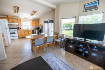 Kitchen island perfect for game night!