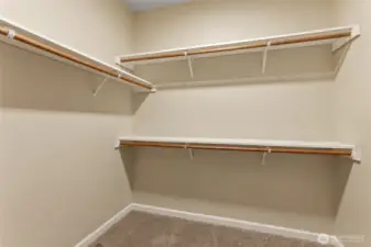 Large walk in primary closet