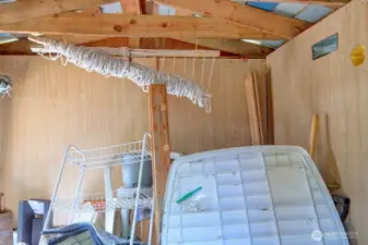 Inside shed