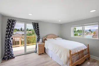 Main bedroom with large deck