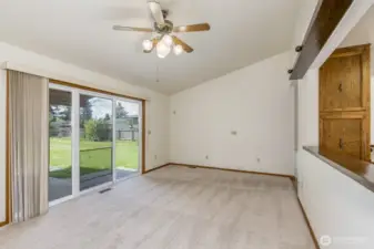With the slider open the outdoor space is easily accessible.