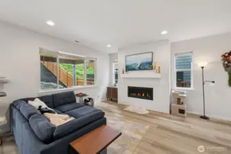 Gas fireplace in great room