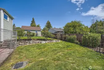 Backyard with Mature Rose Garden