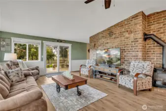 Propane stove for cozy evenings and views of the grounds