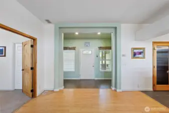 Primary to the left, kitchen to the right