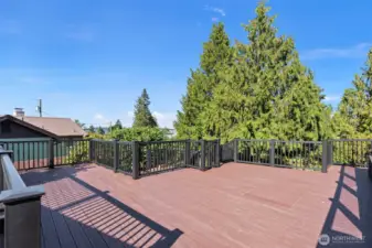 Deck is wired for lights on railing