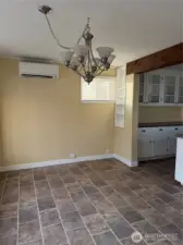 New mini split in the dining area.