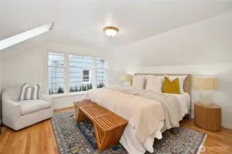 Second upstairs bedroom big enough for a king bed-- you could close the entire upstairs off for a private primary suite complete with a dressing room or office!