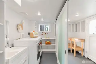 Laundry room and work area - lower floor