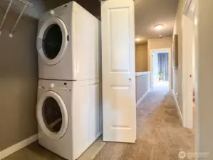 Laundry located conveniently upstairs in the hallway with no wasted space in the home.