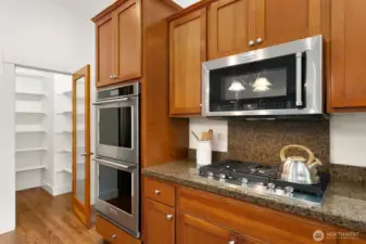 Gorgeous high end appliances.  HUGE pantry