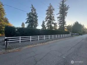 Northwest Corner Entrance to new project, Whispering Woods Estates.  Whispering Woods Estates is a new community in South King County.