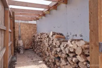 Dry Wood Storage on the back of the Hobby Shed