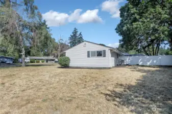 Side view from the street of this massive front yard.Nice corner lot for privacy.