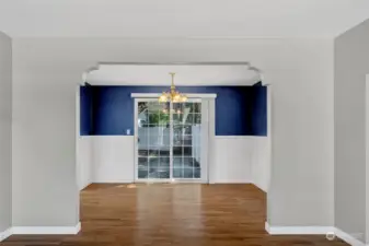 Super Charming archways leading into dining area with real cedar walls