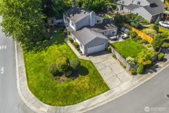 Aerial view of this space .23-acre lot.
