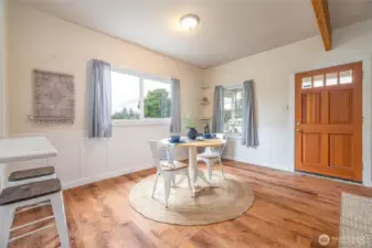 Plenty of room for larger table in this dining space