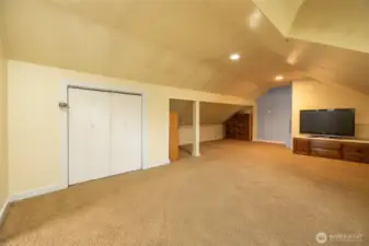 Another view of upstairs bonus/family room space