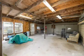 Good size garage w/power & concrete slab