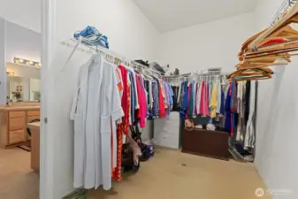 You can never have too much storage and this massive walk-in closet is such a bonus!