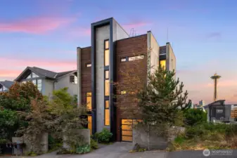 Welcome to the striking façade of 417 Ward Street, where it sets the stage for a residence where design, comfort, and the city itself converge.