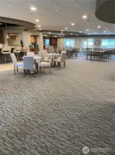 Community room has seating for all; great for special events, board meetings and informal gatherings.