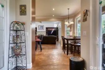 Kitchen nook with additional seating.