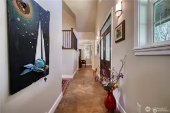 Looking west down the hallway.