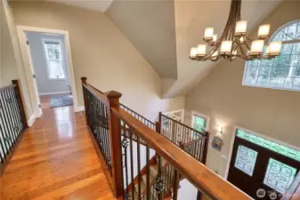 View of the stairway from the upper level.