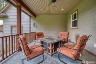 Cozy seating area on the back porch!