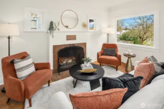 Wood burning fireplace