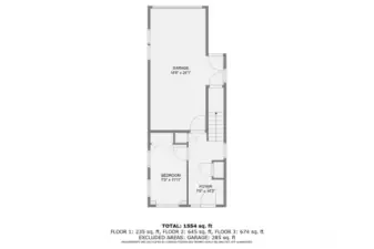 Entry level bedroom and garage (first floor).