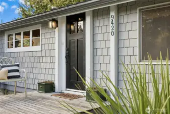 A picket fence leads you to your front porch.