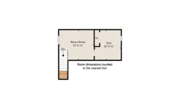 The upper level floor plan.