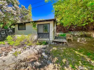 Shed on partially fenced property