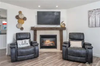 Fireplace is propane heat