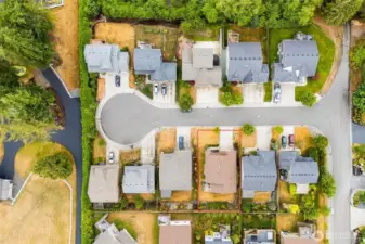 Aerial view of the property lot lines