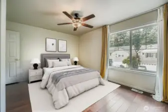 Upstairs Jr. Suite with attached bathroom **Virtually Staged**