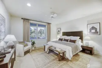 Primary suite is spacious, light-filled is ensuite . . .