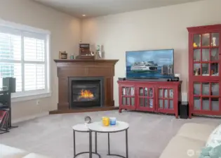 Cozy gas fireplace