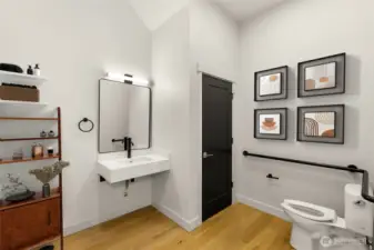 Spa-like bathroom retreat with modern fixtures, custom tile work, and a clean, minimalist aesthetic