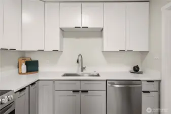 Brand new spanking kitchen with stainless steel appliances