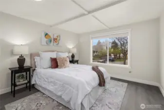 Master bedroom. New plank flooring.