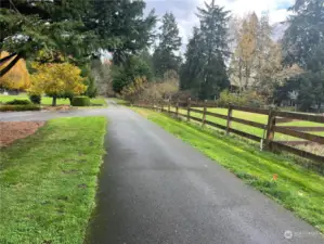 Private driveway, leaving subject property towards 250 Ave NE (see white corner marker).