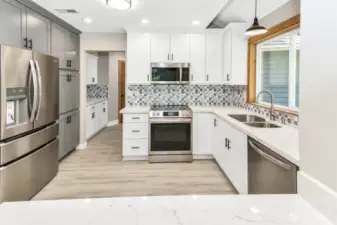 View from peninsula of kitchen.